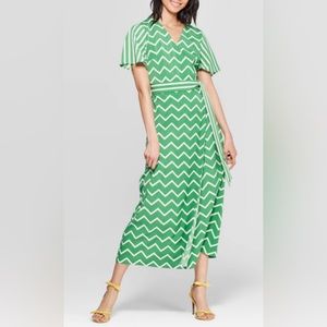 NWT Who What Wear Short Sleeve V-Neck Wrap Dress with Belt